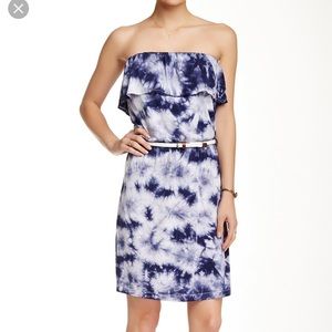 Tart Serenity Navy Tie Dye Popover Belted Dress Smell